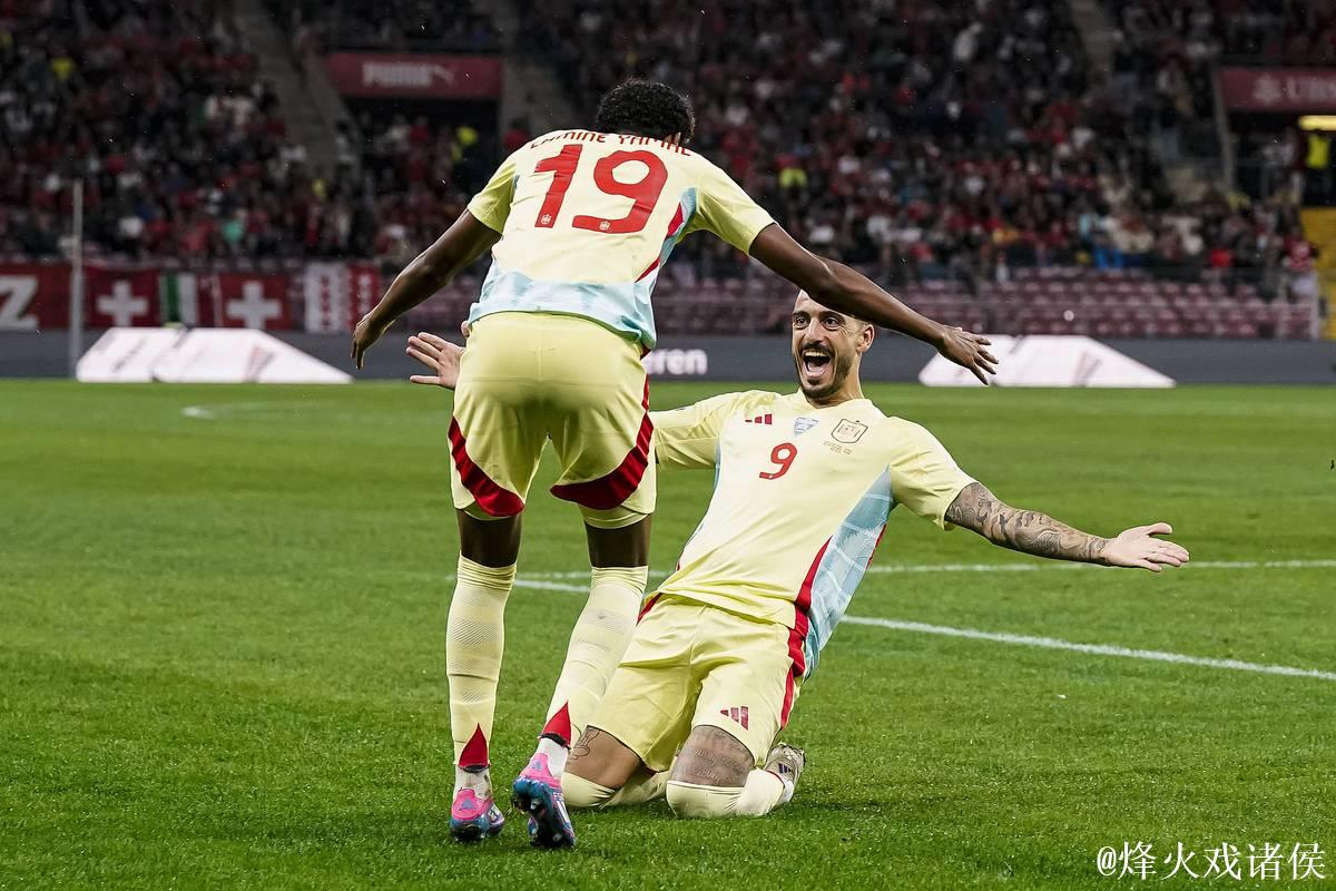 欧国联-何塞卢闪击法比安双响 10人西班牙4-1瑞士